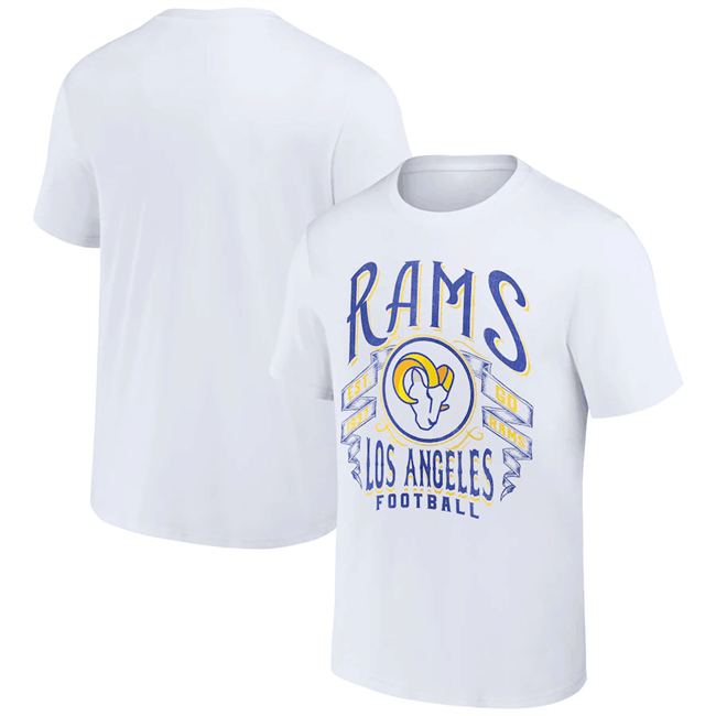 Men's Los Angeles Rams White x Darius Rucker Collection Vintage Football T-Shirt